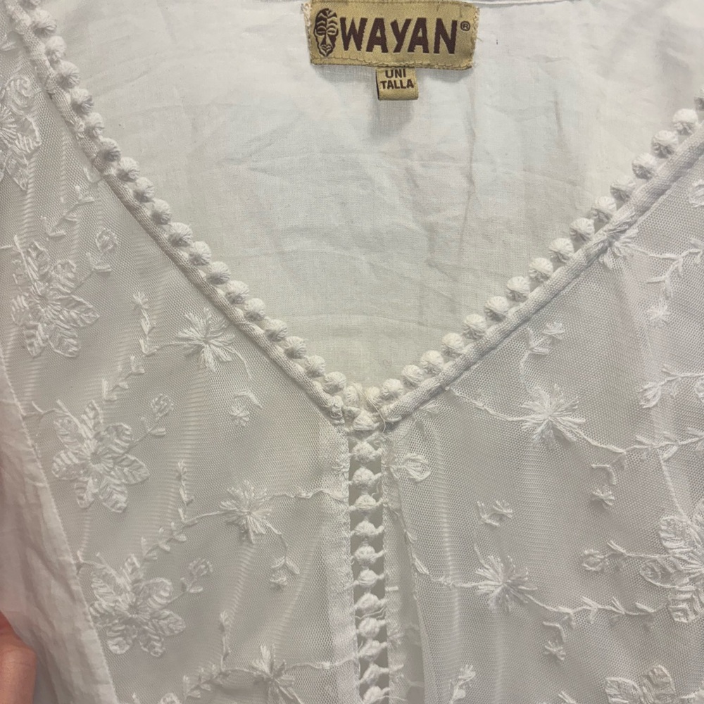 White Embroidered Swim Coverup